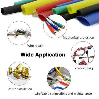 UMLIFE 164pcs Shrink Heat Shrink Tubing 2:1 Polyolefin Tubing Sleeve Wrap Kit Multicolor
