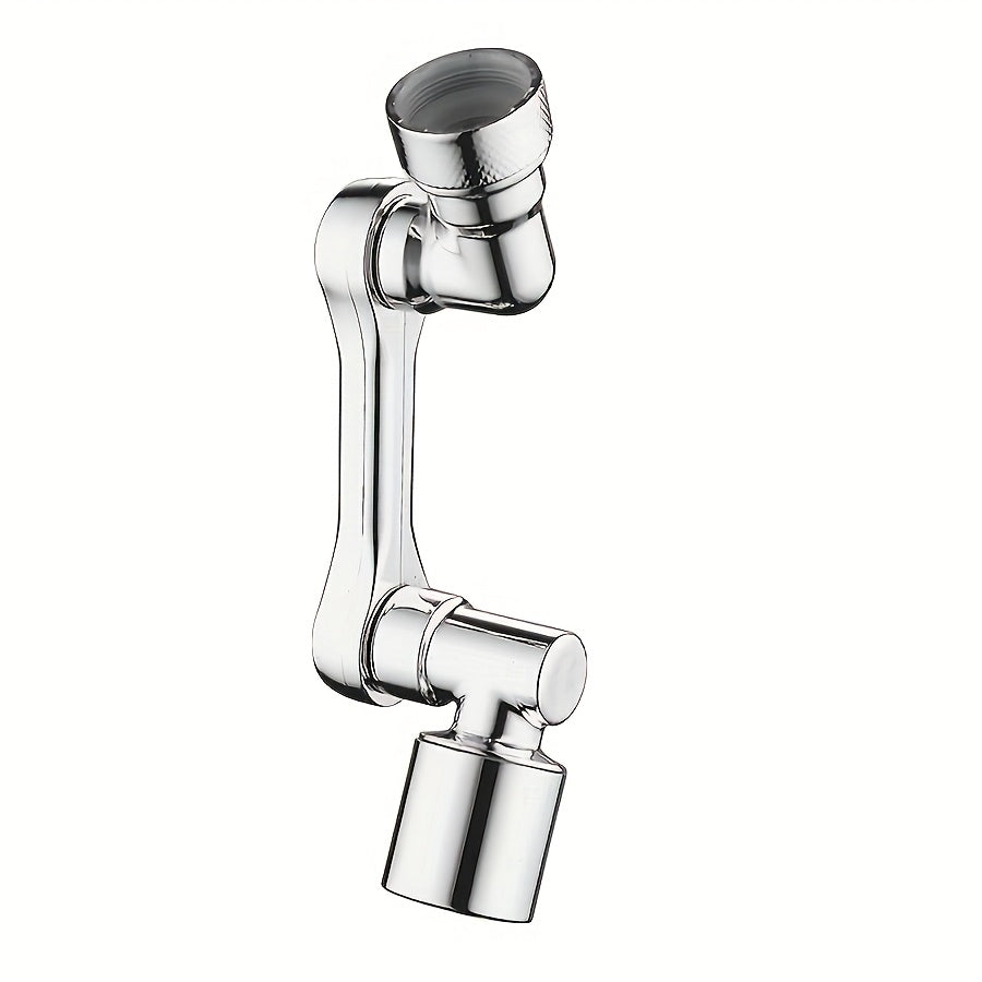 1 Piece Chrome 1080° Foldable and Retractable Kitchen/Bathroom Faucet, Dual Handles, Cold Water Only, Easy Single Hole Installation - Sleek Modern Design, Nickel, Bathroom Faucet