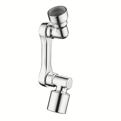1 Piece Chrome 1080° Foldable and Retractable Kitchen/Bathroom Faucet, Dual Handles, Cold Water Only, Easy Single Hole Installation - Sleek Modern Design, Nickel, Bathroom Faucet