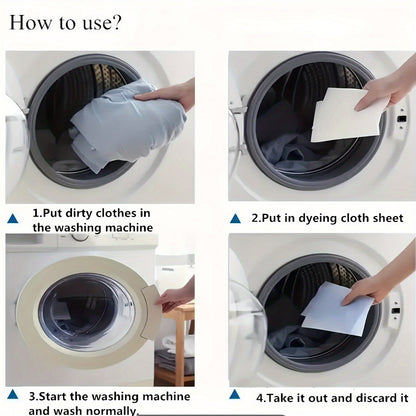 50-Pack All-In-One Color Catching Laundry Sheets - Non-Charged Dye Catching and Anti-Transfer Washing Sheets for Mixed Washing, Safe and Secure