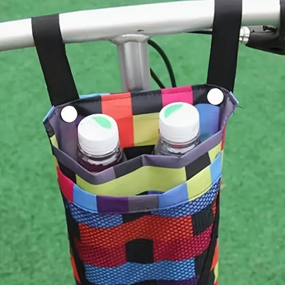 Large Capacity Bike Front Frame Storage Bag - Adjustable Nylon Bag with Phone Holder for Water Bottle, Keys and Wallet