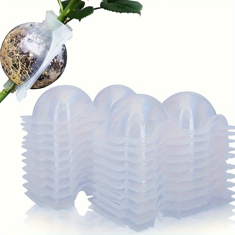 10-Pack Plant Root Growth Boxes, Reusable Non-Destructive High-Pressure Propagation Bulb Plant Root Grafting Device Boxes for Rapid Plant Air Propagation