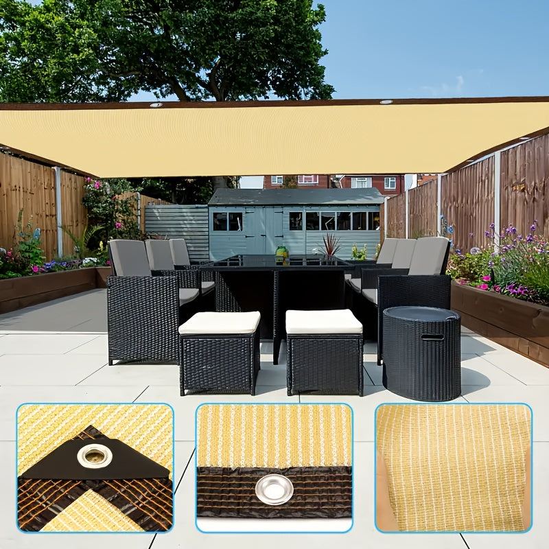Encrypted Shade Sail, UV Protection Plant Tent, Durable Thickened PE Animal Shelter Cloth with Reinforced Grommets for Patio, Balcony, Garden, Non-Waterproof, Ventilated, Cooling Awning with PVC Bracket