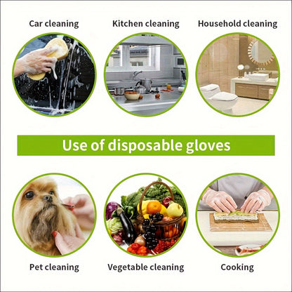 100pcs Premium TPE Disposable Gloves for Women - Waterproof, Lead-Free, Ideal for Kitchen, Baking, Beauty, Pet Grooming & More