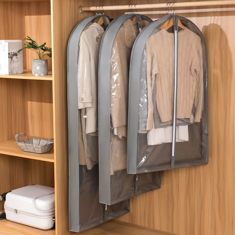1pc Large Capacity Clothes Cover, Dust-proof Clothes Jacket Cover, Non-woven Hanging Storage Bag for Dresses, Suits, Clothing