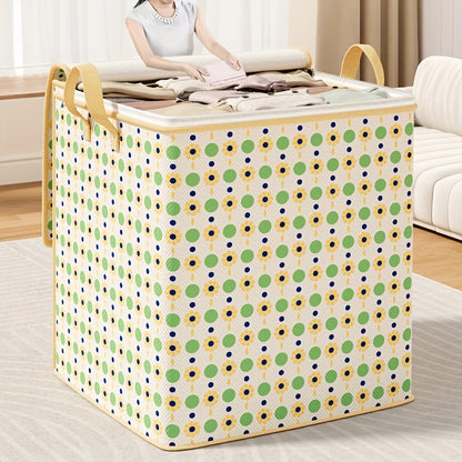 Bohemian style large storage bag - multifunctional, foldable clothes and quilt storage bag, perfect for moving and seasonal sorting, practical hook