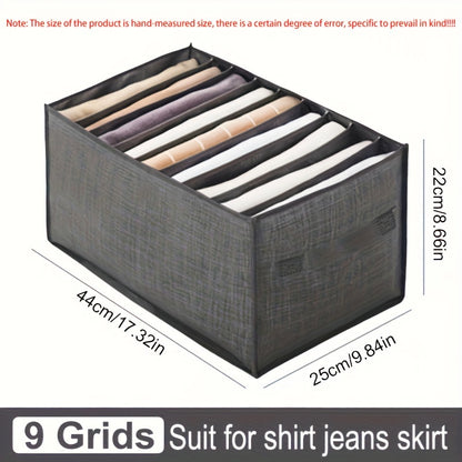Space Saving Foldable Clothing Storage Boxes - Canvas Wardrobe Boxes for Jeans, Underwear, Socks and More - Easy to Use and Foldable for Back to School