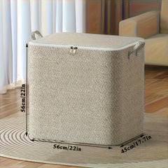 1 large capacity non-woven storage box with handle, waterproof, multi-purpose, suitable for clothes, blankets,