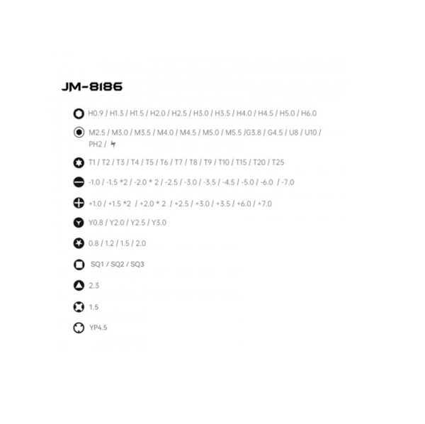 JM-8186-B 83 In 1 Multifunctional Precision Screwdriver Tool Set