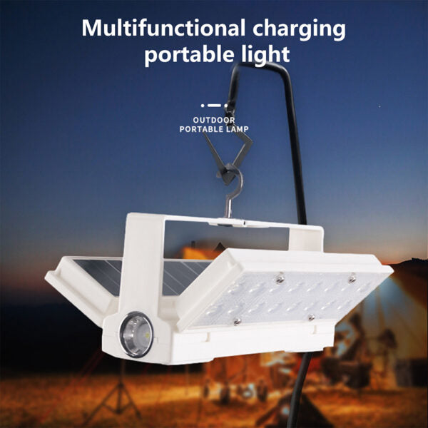FA-6609 Rechargeable Solar Powered Foldable Camping Light With Hook 32LED 5W