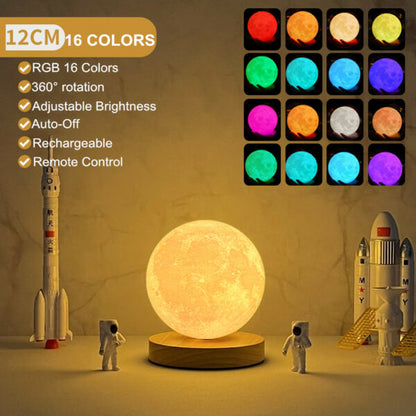 Rechargeable Multi Color Rotating Moon Lamp 12cm