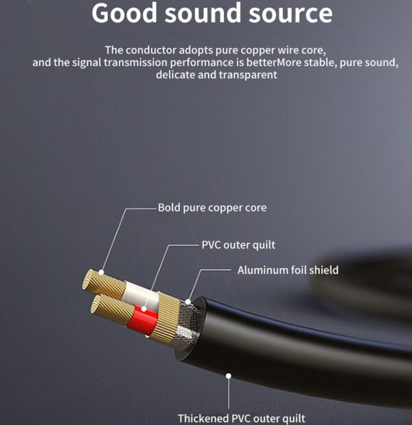 SE-L65 Audio Cable 6.35mm Male To Male 1.5m