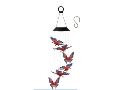 FA-068 Solar Powered Wind Chimes Butterfly Garden Light