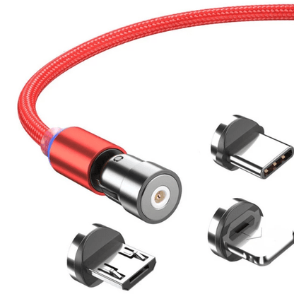 360° 3 in 1 Magnetic Cable Micro USB Type C Lightning