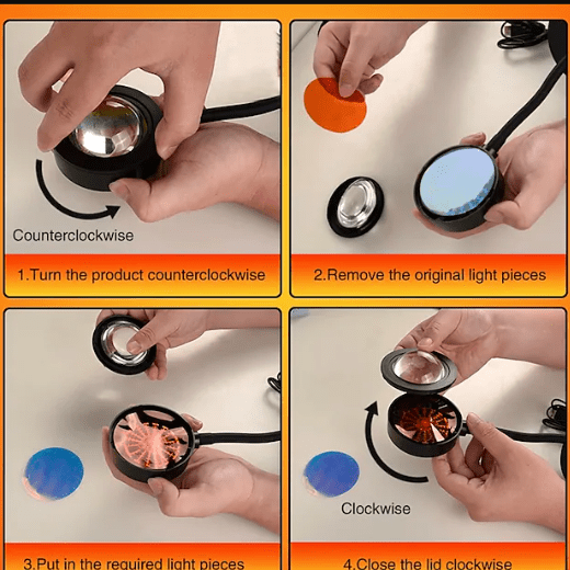 USB LED Projector Atmosphere RGB Lamp With Filters