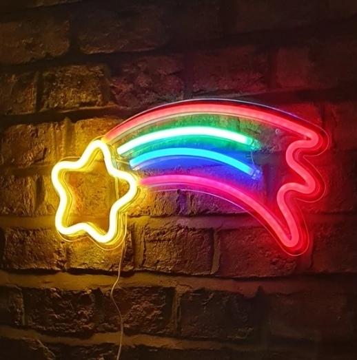 C-9 USB Powered Meteor Neon Lamp with Back Plate