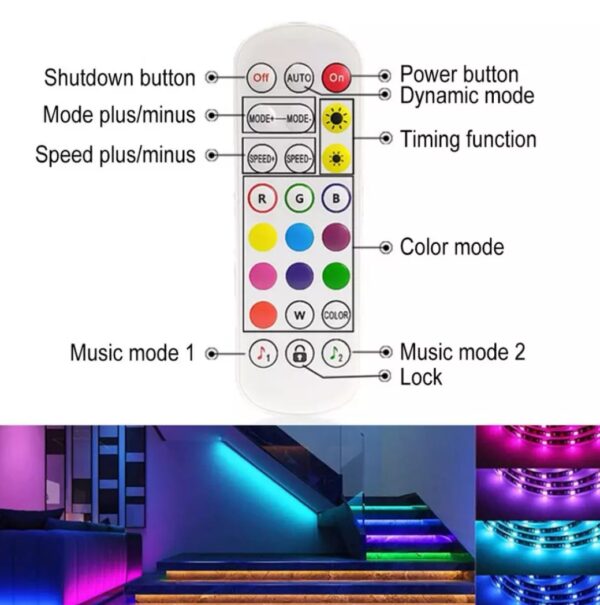 Bluetooth RED 2021-24 Key With Lamp Remote Control