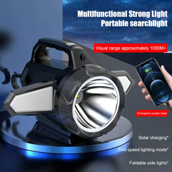 FA-2368 Portable Solar Powered Lamp With Hanging Hook, Double As A Power Bank