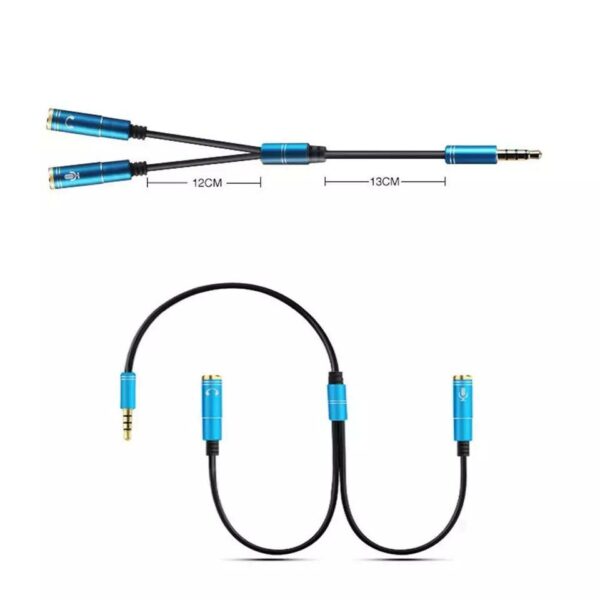 2 in 1 3.5mm Stereo Audio Headphone Jack Male to Female Headset Mic Y Splitter Cable Adapter