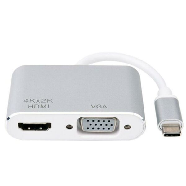 Type C male to HDMI and VGA female Adapter Cable