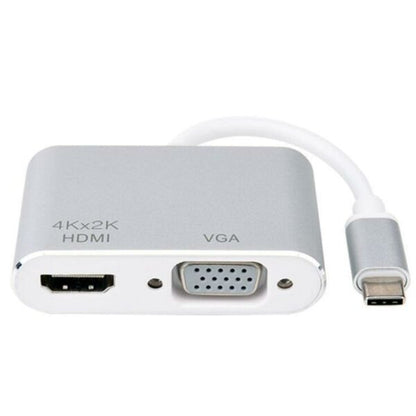 Type C male to HDMI and VGA female Adapter Cable