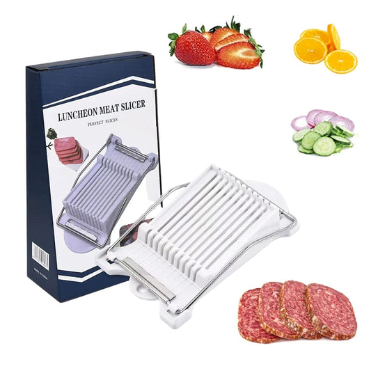 Spam Slicer, Luncheon Meat Slicer, Multipurpose Stainless Steel Wire Egg Slicer,Tomato Fruit Soft Cheese Slicer Cuts 10 Slices