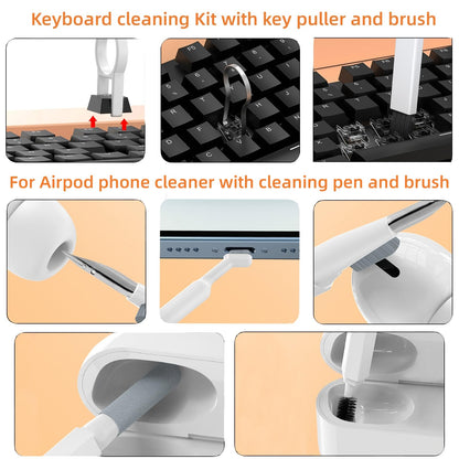 Keyboard Cleaner Kit, 20-in-1 Laptop Phone Screen Cleaning Kit, Keyboard Cleaning Kit with Electronic Cleaning Brush Spray for Airpods Pro, iPad, iPhone Pro, Camera, Computer Cleaning