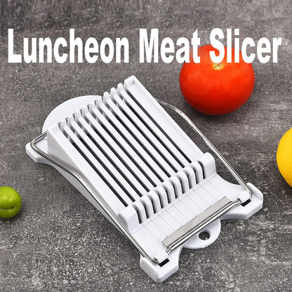 Spam Slicer, Luncheon Meat Slicer, Multipurpose Stainless Steel Wire Egg Slicer,Tomato Fruit Soft Cheese Slicer Cuts 10 Slices