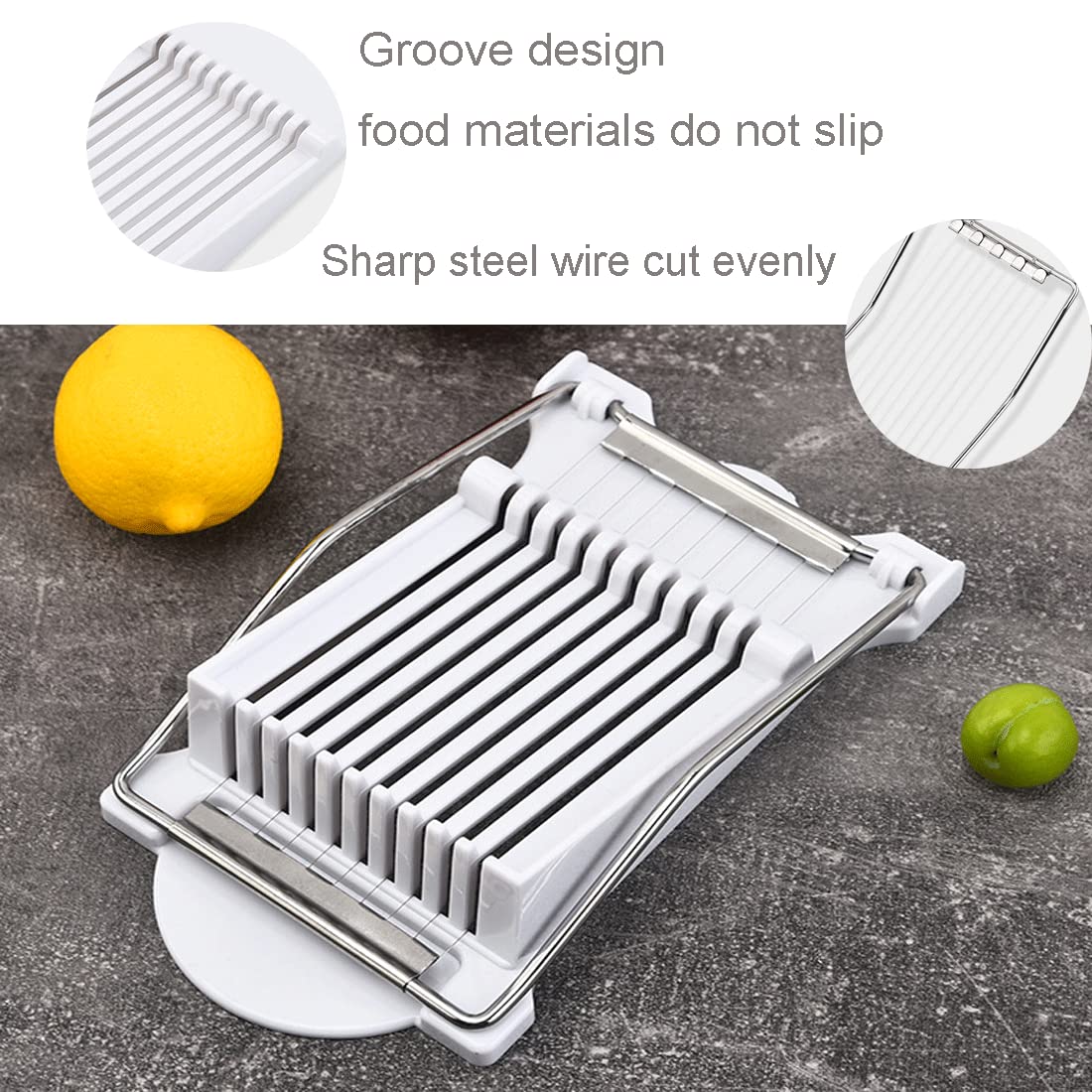 Spam Slicer, Luncheon Meat Slicer, Multipurpose Stainless Steel Wire Egg Slicer,Tomato Fruit Soft Cheese Slicer Cuts 10 Slices