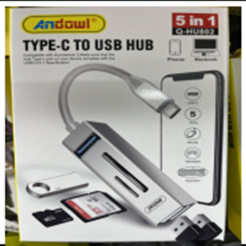 Cable Splitter 5 and 1 Hub Controller supports Plug and Play（Type C）