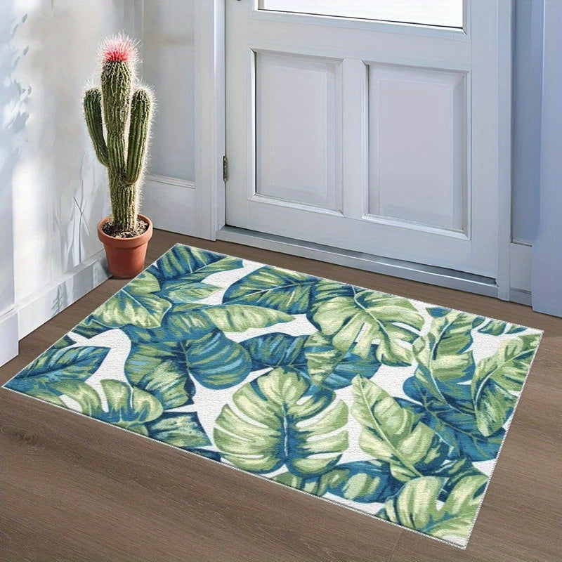 1Pc Tropical Monstera Leaf Welcome Mat Non Slip Indoor/Outdoor