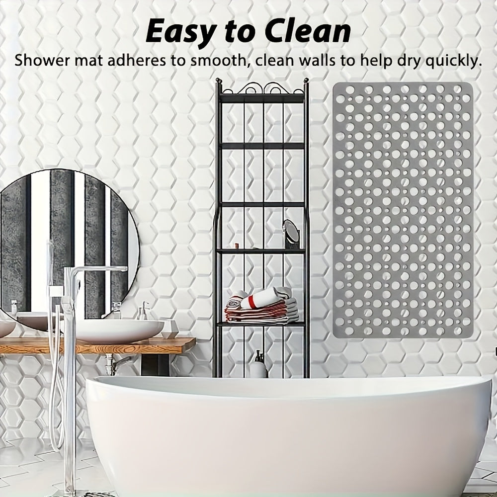 1pc   Quick Drying Anti Slip Bath Mat | Silicone Shower Mat with Circular Hole Design  Massage Ring  Suitable for Shower Rooms  Hotels  Toilets  Bathtubs