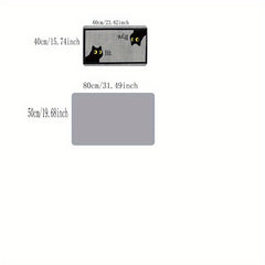 Cute Black Cat Doormat With "B&K Hi" Design