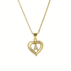 1pc 's Initial Necklace   1 Golden Plated Golden Plated Heart Pendant with A Z Letters (A Z)   Name Jewelry Gift for Wedding  Mother's Day    Elegant Golden Tone Initial Charm for Casual Attire & Special Occasions  for Teenager