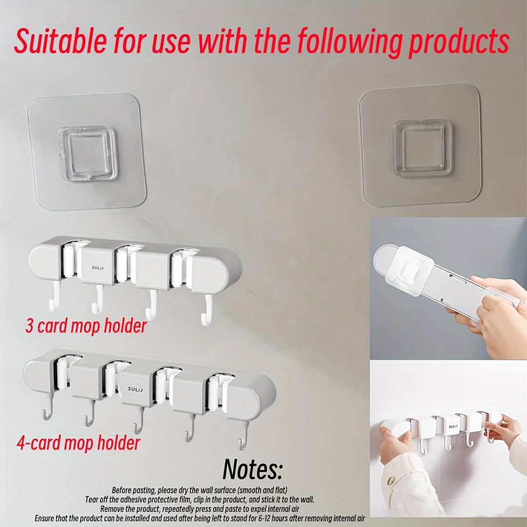 3pcs No Drill Wall Mount Adhesive Hooks for Bathroom Accessories   Perfect for Tissue Boxes  Toilet Brushes  Toothpaste Dispensers & Mop Holders