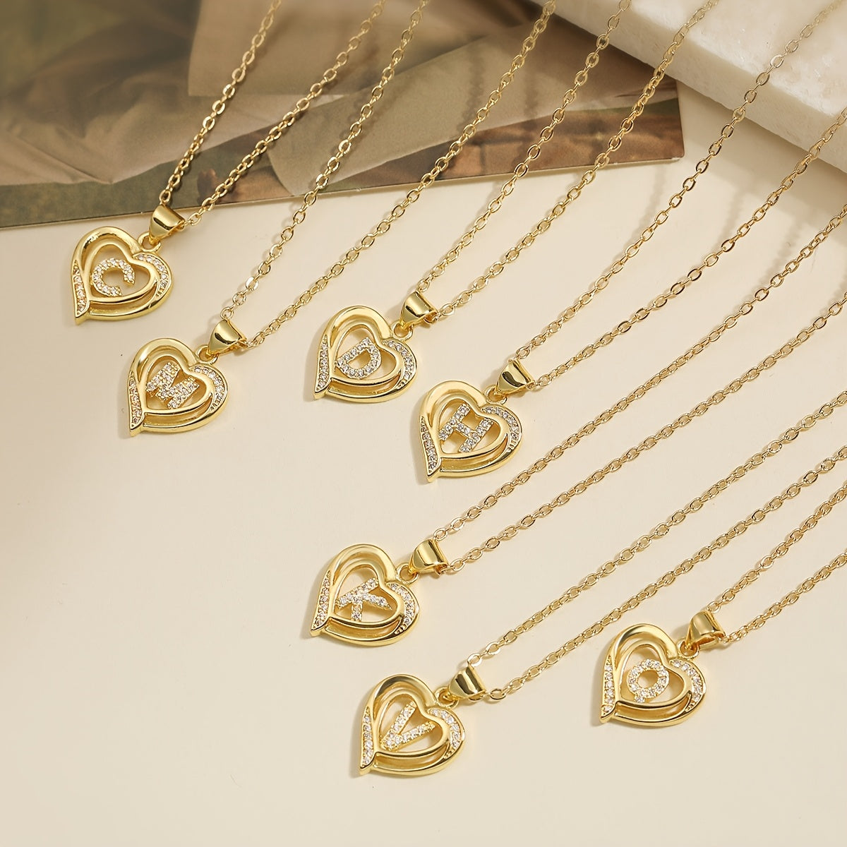 1pc 's Initial Necklace   1 Golden Plated Golden Plated Heart Pendant with A Z Letters (A Z)   Name Jewelry Gift for Wedding  Mother's Day    Elegant Golden Tone Initial Charm for Casual Attire & Special Occasions  for Teenager
