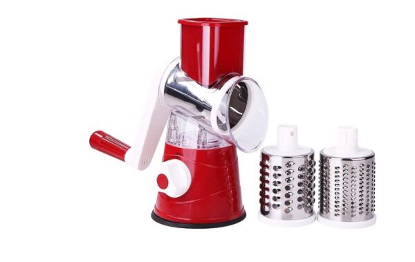 Aorlis AO-78331 Multi-Shredder Tabletop Drum Grater with 3 Interchangeable Drums
