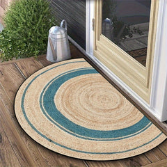 1pc Boho Geometric Printed Semi Circle Door Mat   Durable  Non Slip Backing  Washable for High Traffic Areas   Ideal for Mother'S Day & Easter Spring Decor  Indoor Use  Washable Area Mat|Boho Chic Decor|Durable Backing  Washable Area Mat  2D Flat  Half Ci