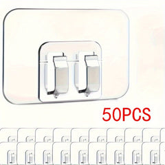 50pcs Waterproof Plastic Transparent Hanging Hook Set   Perfect for Hanging Christmas Lights  Cable ManaSynthetic Gemstoneent and Rope Organization  Suitable for Outdoor String Lights  Durable  UV Resistant Clear Self Adhesive Clips Halloween decorations