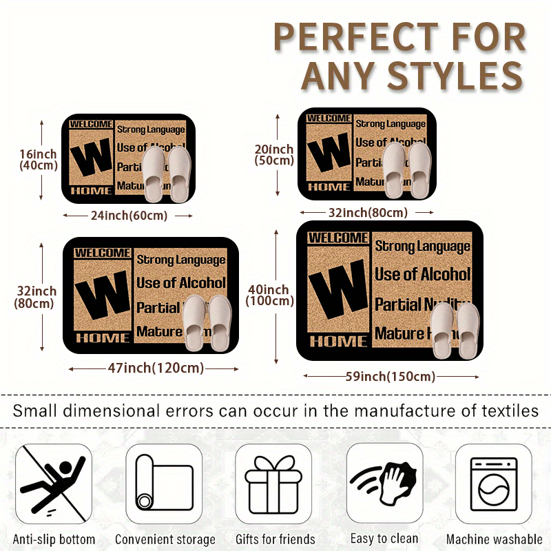 1Pc Matte Welcome Doormat Heavy Duty Non Slip Entry