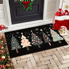 1Pc Festive Christmas Tree Door Mat Machine Washable Soft