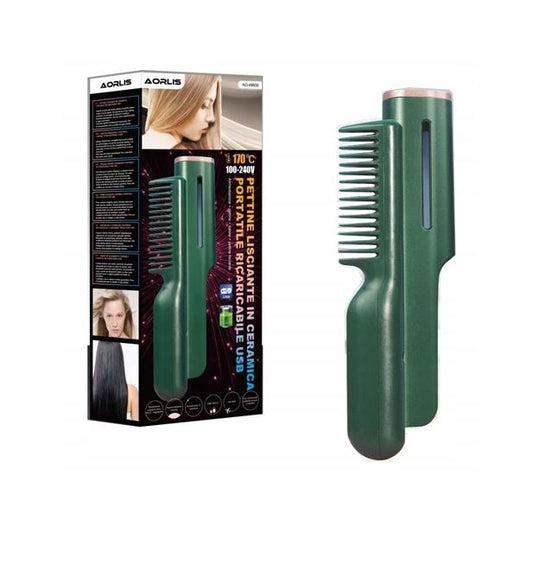 Aorlis AO-49935 Rechargeable Portable Ceramic Heated Comb Iron