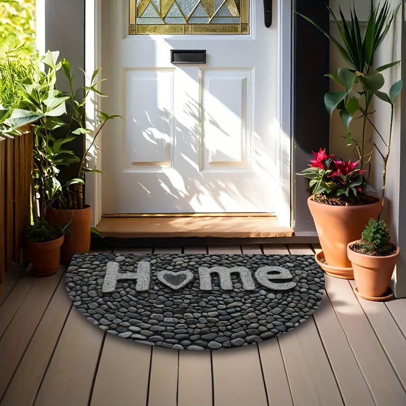 1 Semi Circular Non Slip Welcome Mat Durable