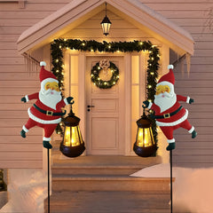 Solar Christmas Lights   IP44 Santa Claus LED Garden Decoration  Old for Man and Palace Lights  Outdoor Lawn Lighting  suitable for Courtyard  Path and Landscaping  Christmas  Halloween Decoration