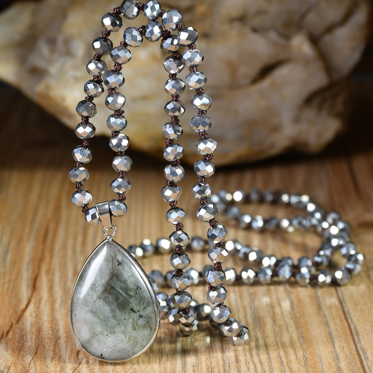 Handmade Natural Stone Beaded Long Necklace   Boho Chic Multicolor Labradorite  Tiger Eye  Rose Quartz  Lapis Lazuli & Unakite Pendant Jewelry for Women  Birthstone Gift  Vacation & Casual Attire