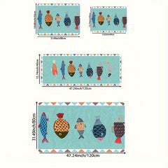 1Pc Cartoon Small Fish Pattern Floor Mat Carpet Living