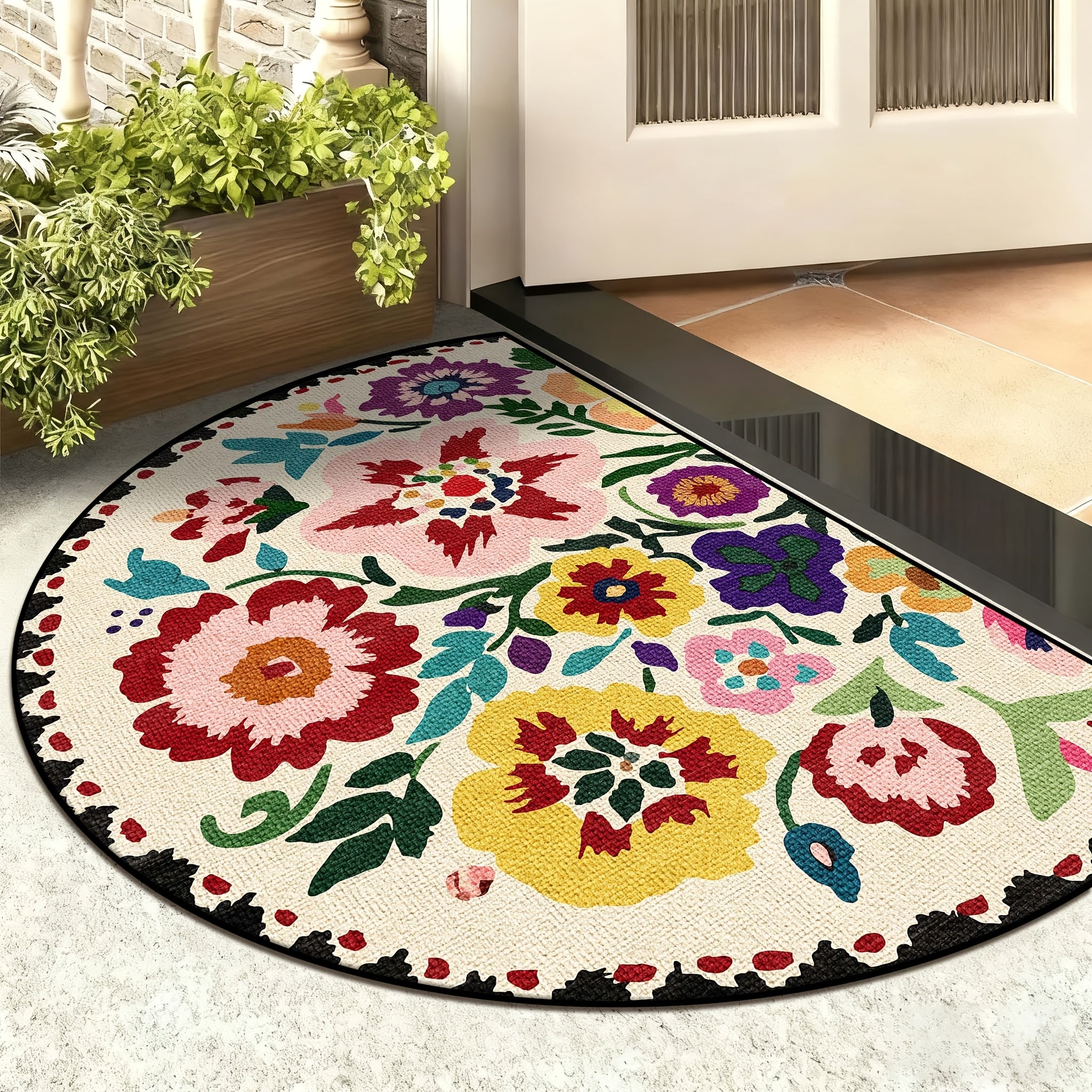 1Pc Extra Large Semi Circular Floor Mat Non Slip