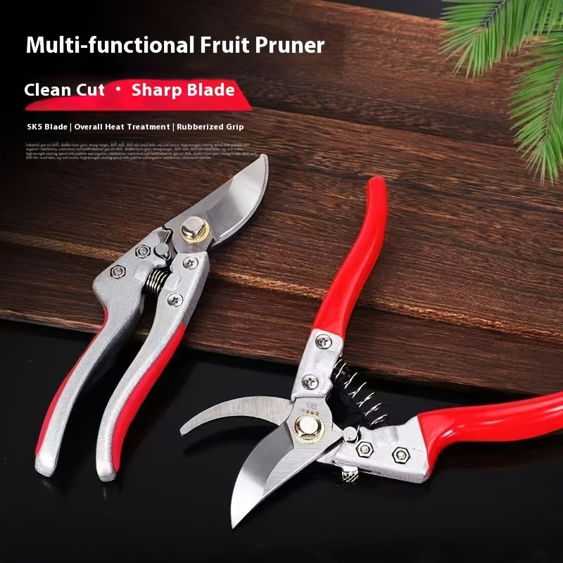 1pc Heavy Duty Garden Pruning Shears with Non Slip Grip   Professional Gardening Shears  SK5 Steel Blades  Sharp Cutting Edge for Fruit Trees  Shrubs  Flowers  Vegetables   Ideal for Home & Commercial Use   Durable Garden Tool for Men & Women  Pruning She