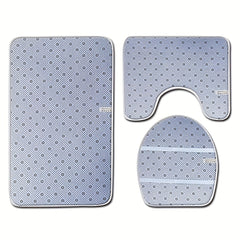 1/3pcs Christmas Red Background String Lights Christmas Tree Bathroom Three Piece Toilet Floor Mat Toilet Lid Mat Toilet Accessories Set Household Entrance Door Mat Bathroom Non Slip Absorbent Carpet