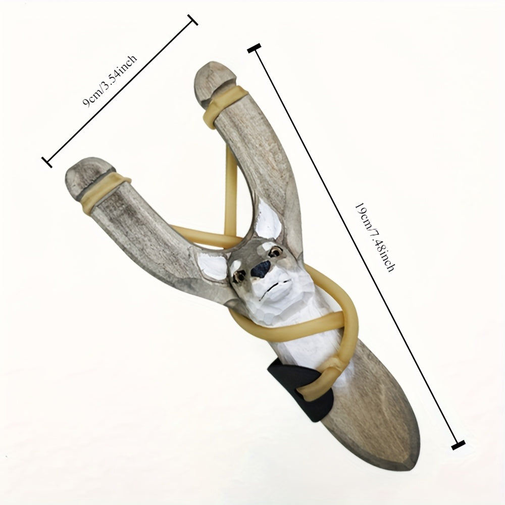 Adult Handcrafted Tiger Face Slingshot   a Recycled Wooden Launcher with Elastic Bands  Perfect for Outdoor Camping And Hunting Gear  a Collectible Wooden Art Gift  Handmade Slingshot.